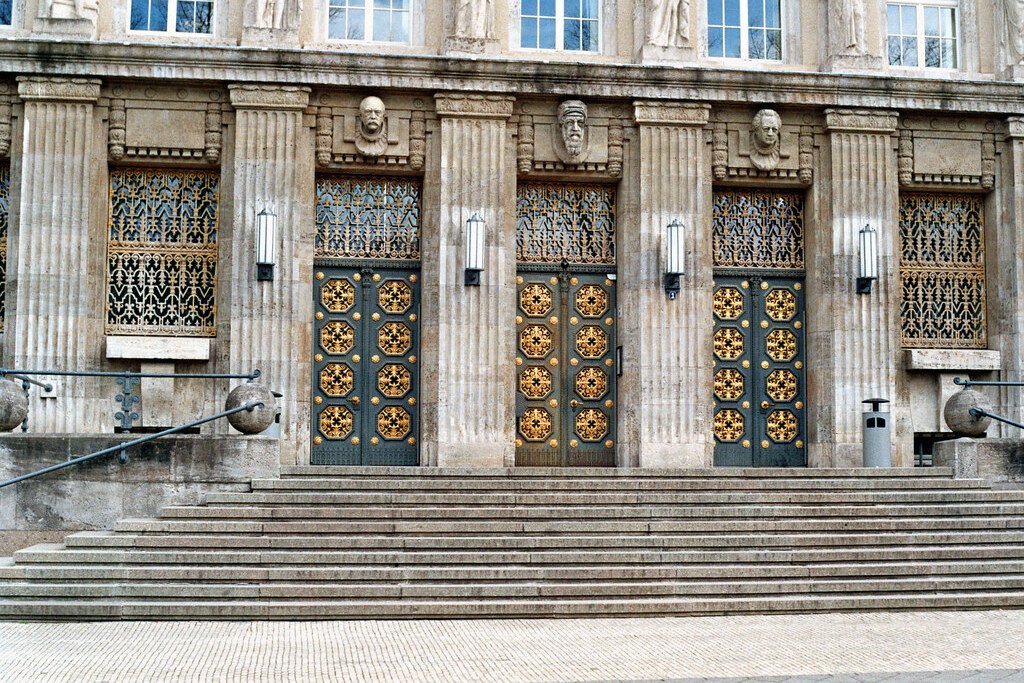 Analog Photography: Main Entrance to the German National Library.