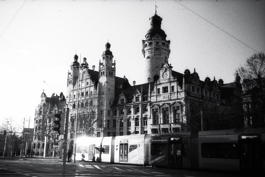 analog photography: New City Hall, Leipzig