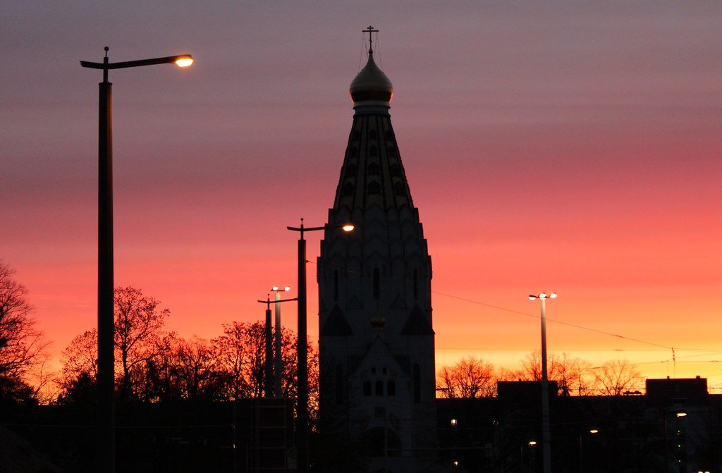 Russian Memorial Church of Saint Alexius (Leipzig) at Dawn