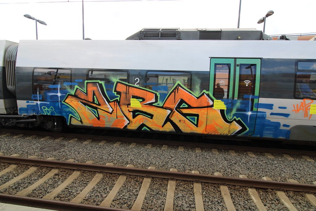 Graffiti ZGB on a train