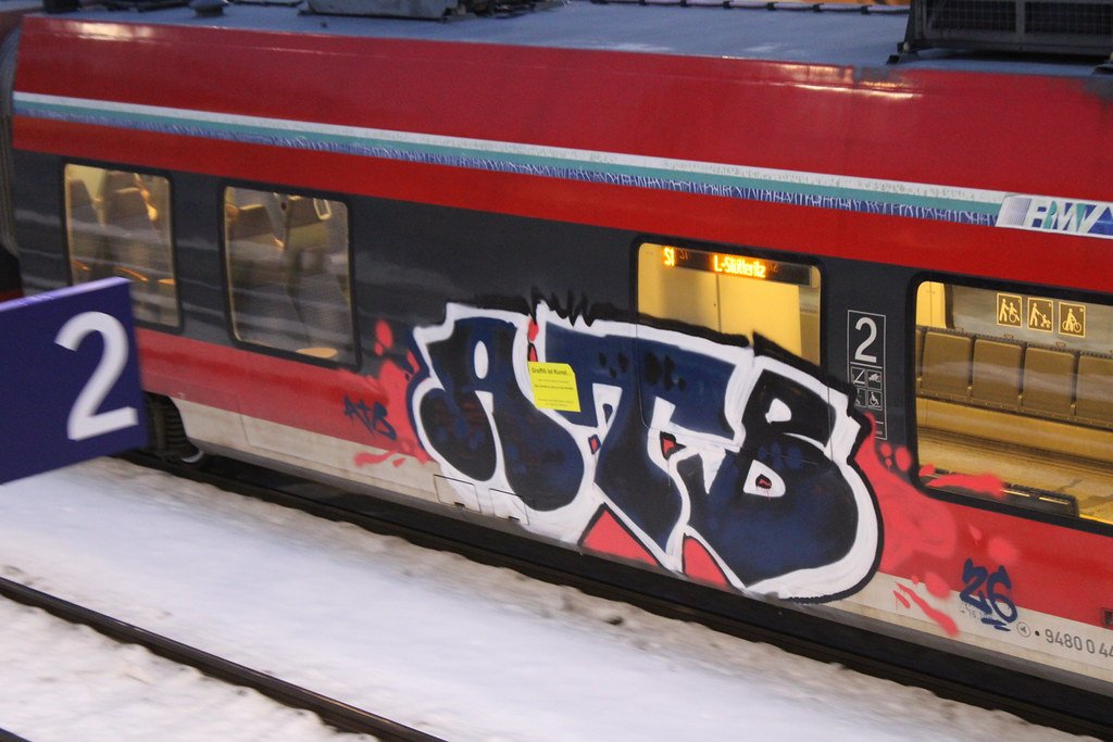 Graffiti ATB on a train